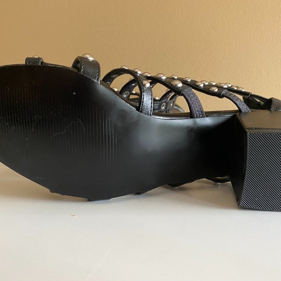 Steve Madden Black Studded Gladiator Sandals - Picture 2 of 4